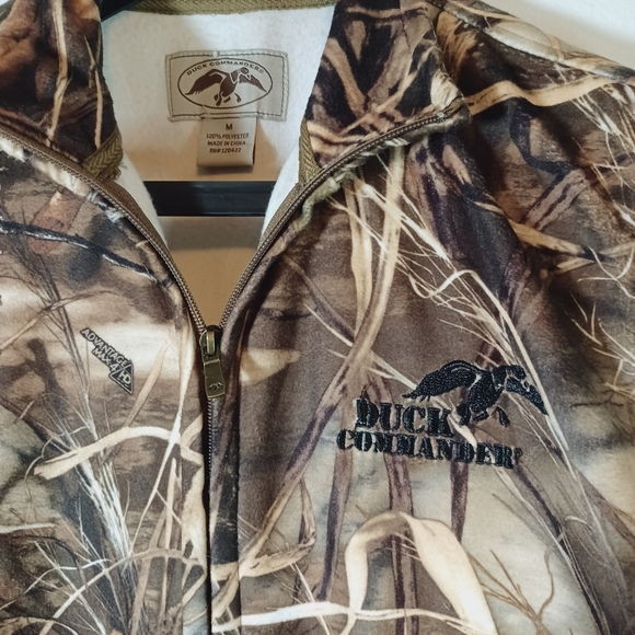 Duck Commander Vest Mens M Green Brown Leaf Camo Bird Bag Hunting Zip Up Outdoor - Picture 8 of 9